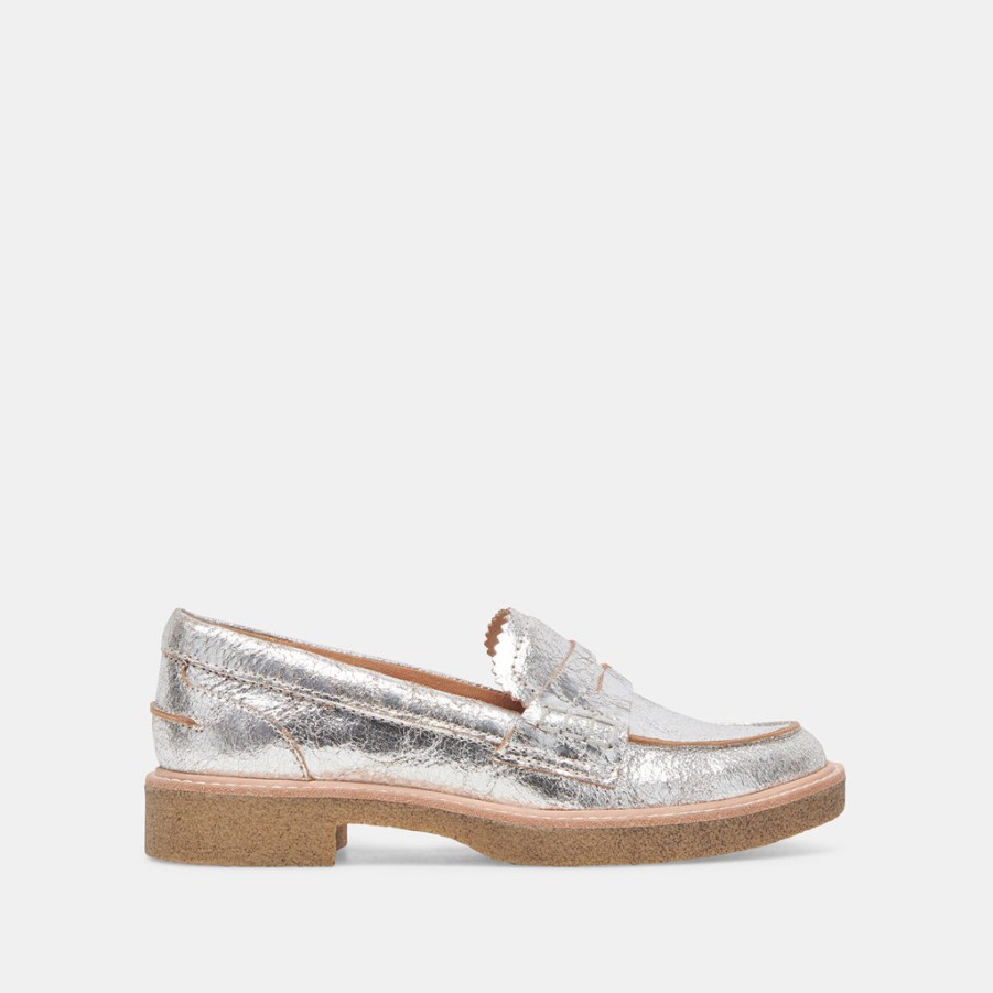 Flats & Loafers DOLCE VITA | Arabel Loafers Silver Distressed Leather