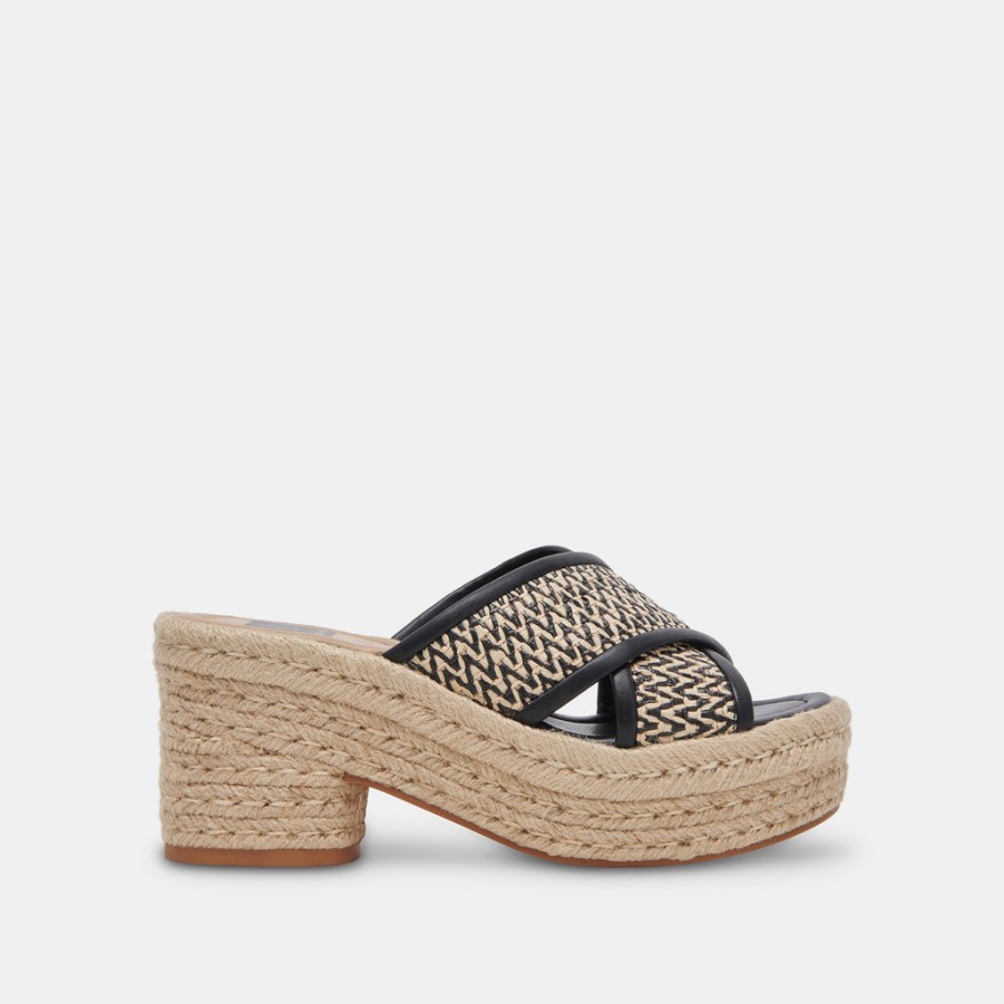 Wedges DOLCE VITA | Eldora Heels White Black Raffia