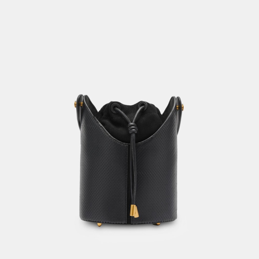 Handbags DOLCE VITA | Harriet Bucket Bag Black Snake Leather