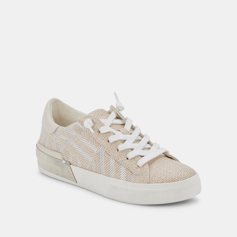 Sneakers DOLCE VITA | Zina Patch Sneakers White Stripe Raffia