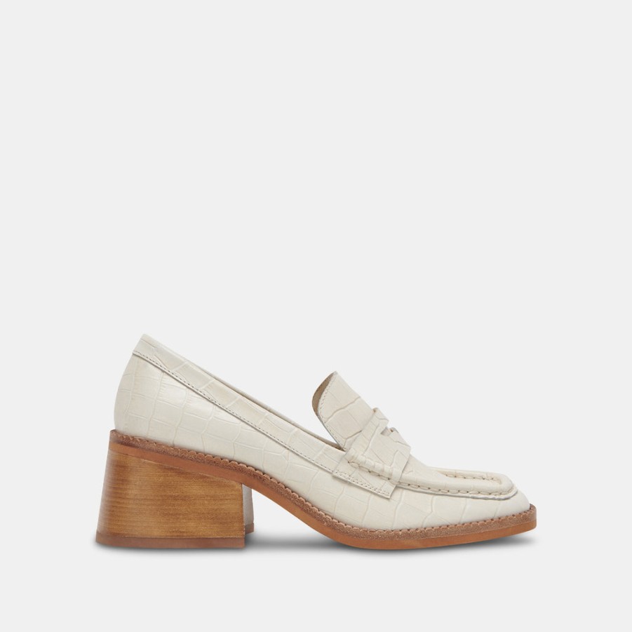 Flats & Loafers DOLCE VITA | Talie Loafers Ivory Embossed Leather