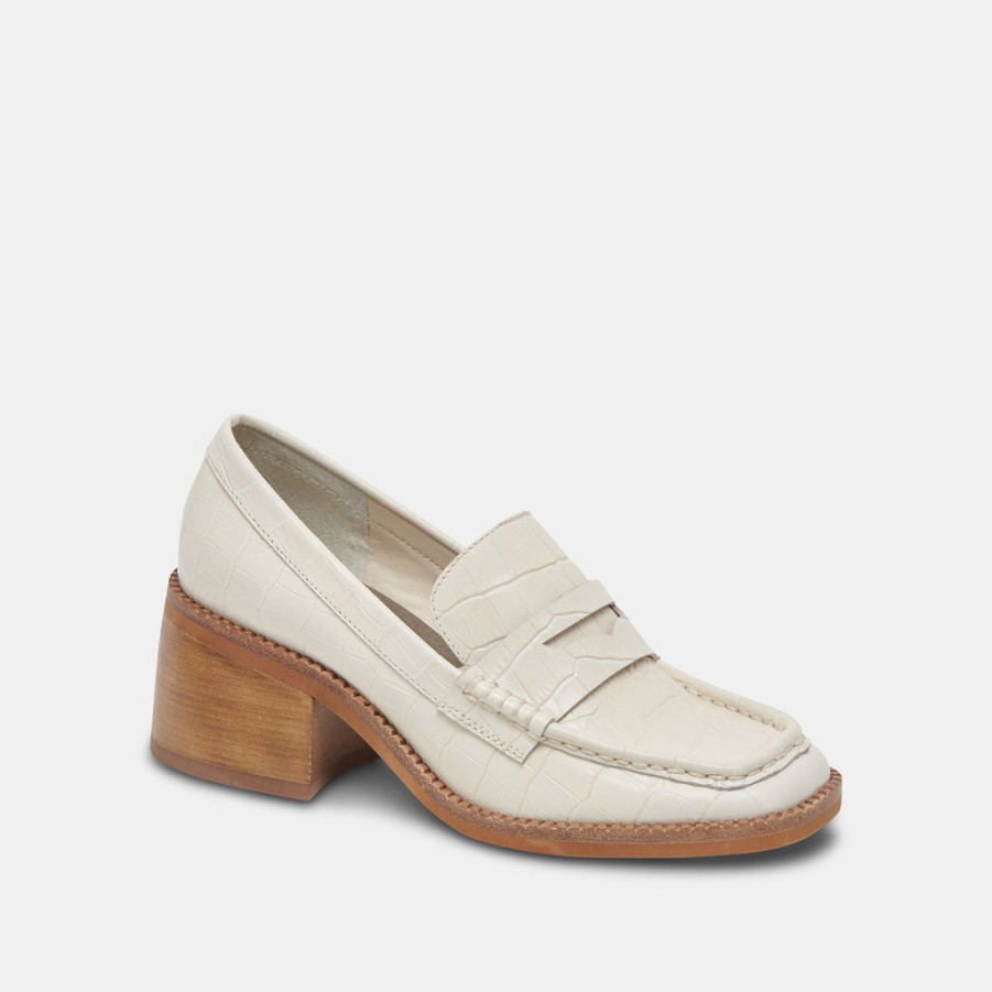 Flats & Loafers DOLCE VITA | Talie Loafers Ivory Embossed Leather