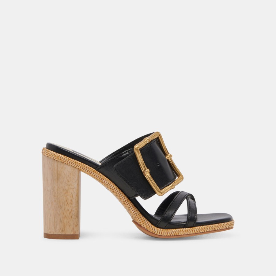 Sandals DOLCE VITA | Onnie Wide Heels Black Leather