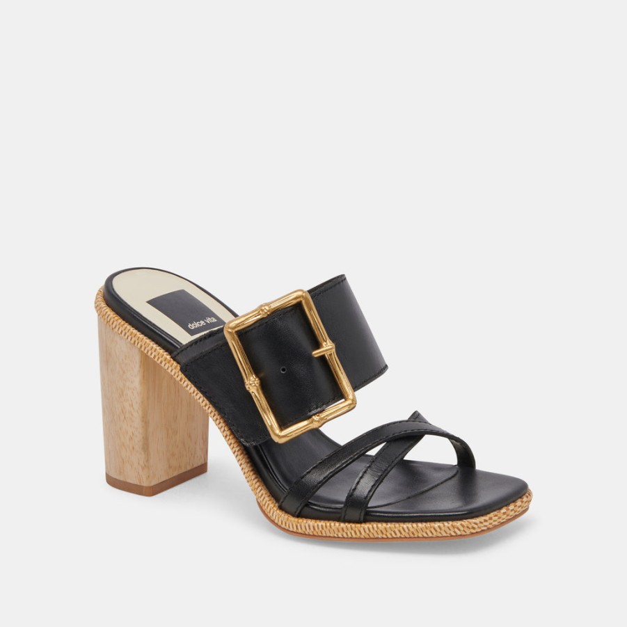 Sandals DOLCE VITA | Onnie Wide Heels Black Leather