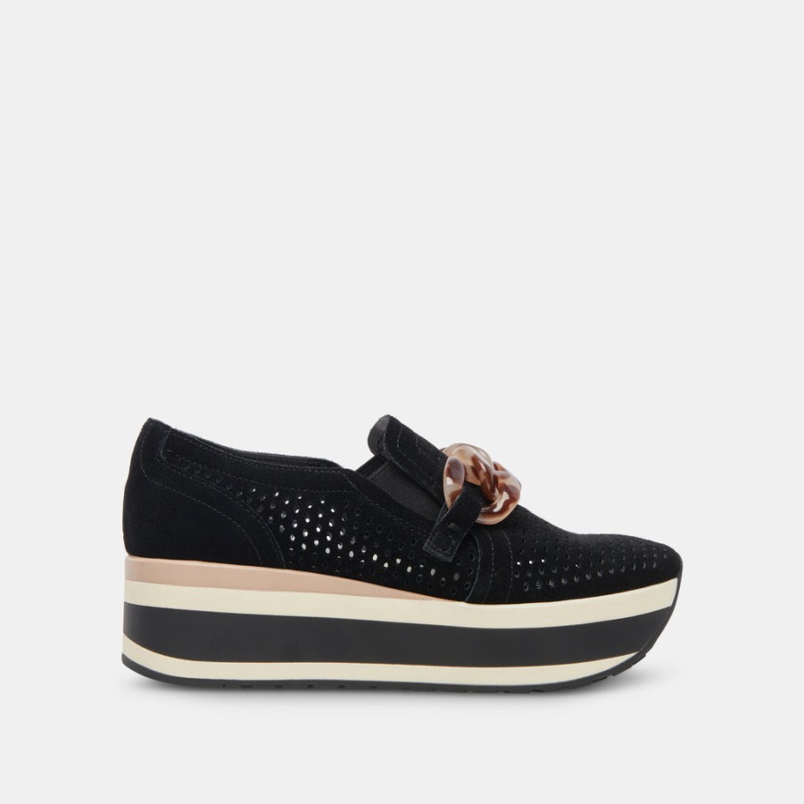 Sneakers DOLCE VITA | Jhenee Perforated Sneakers Onyx Suede