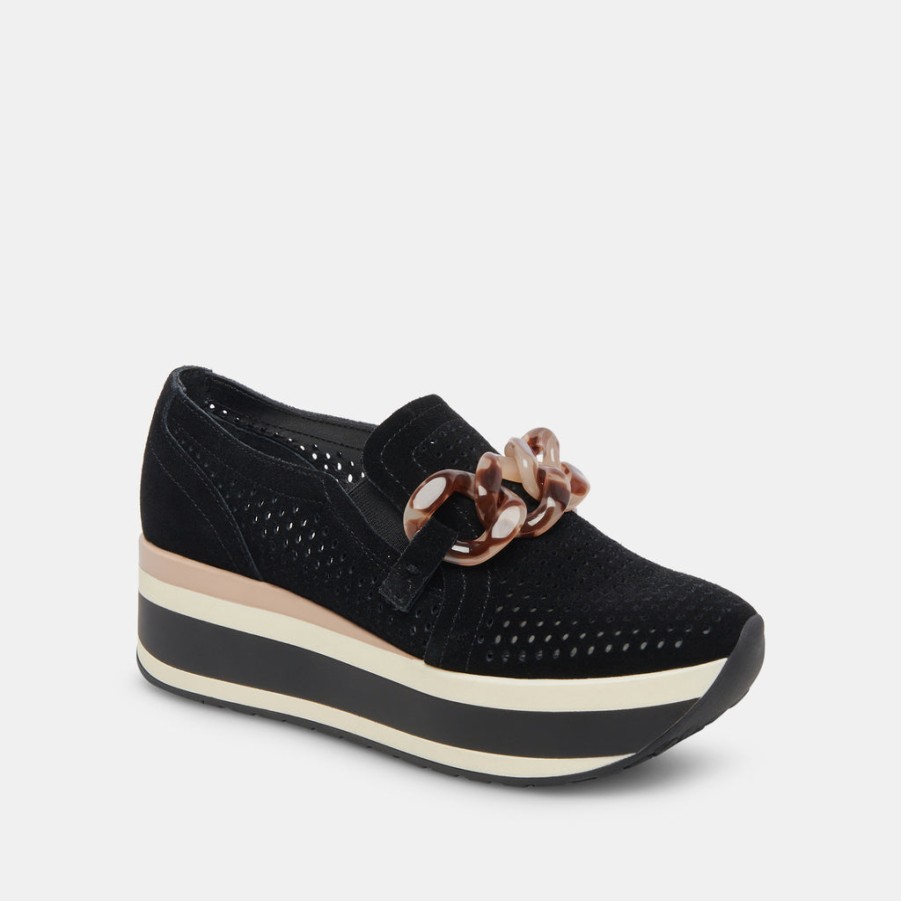 Sneakers DOLCE VITA | Jhenee Perforated Sneakers Onyx Suede