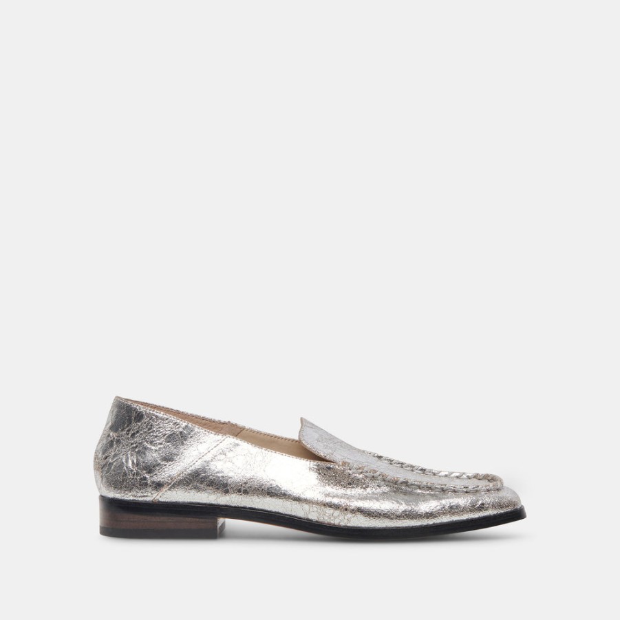 Flats & Loafers DOLCE VITA | Beny Wide Flats Silver Distressed Leather