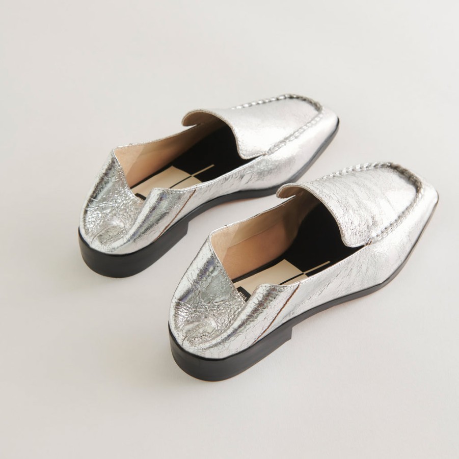 Flats & Loafers DOLCE VITA | Beny Wide Flats Silver Distressed Leather