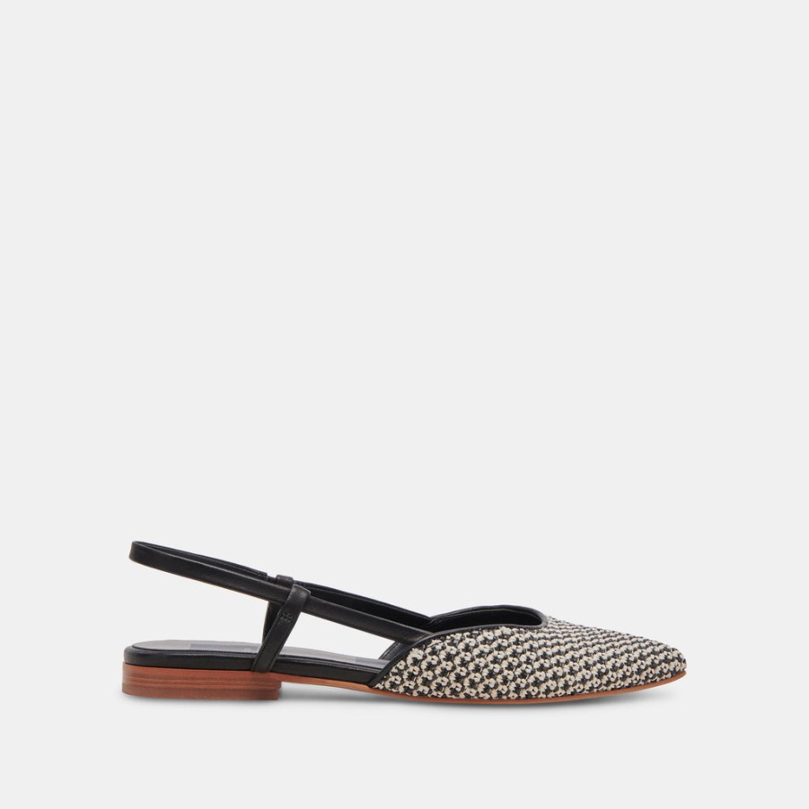 Flats & Loafers DOLCE VITA | Narah Flats Black Natural Raffia