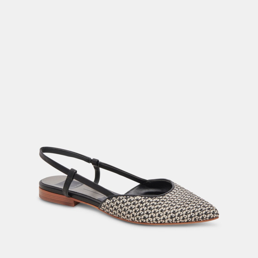 Flats & Loafers DOLCE VITA | Narah Flats Black Natural Raffia