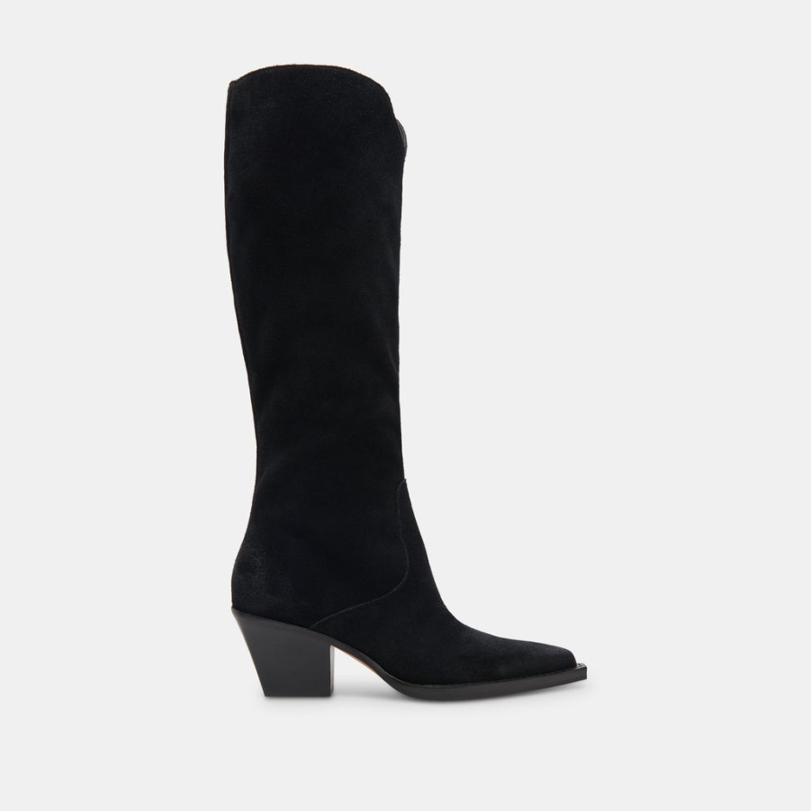 Boots & Booties DOLCE VITA | Raj Wide Calf Boots Onyx Suede