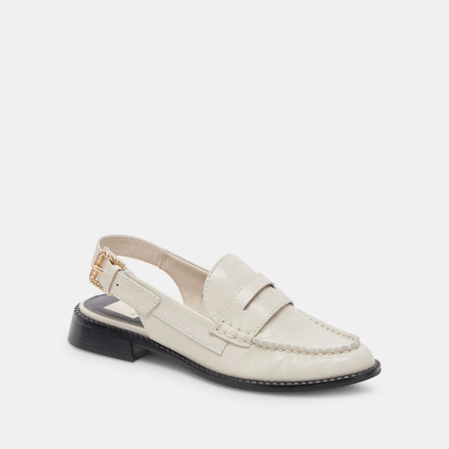 Flats & Loafers DOLCE VITA | Hardi Loafers Ivory Crinkle Patent