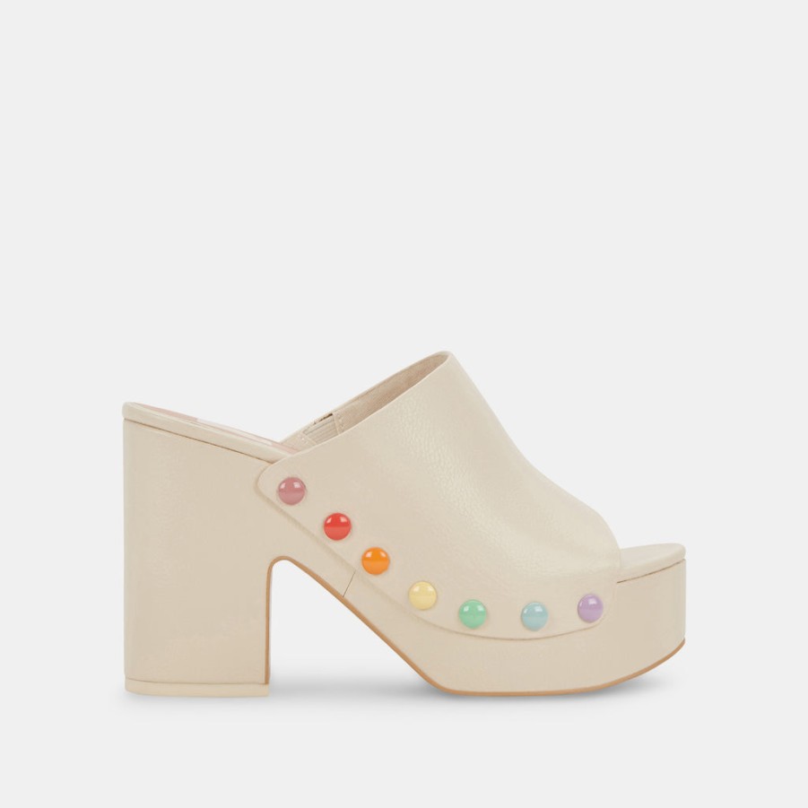 Mules & Clogs DOLCE VITA | Emol Pride Heels Ivory Leather