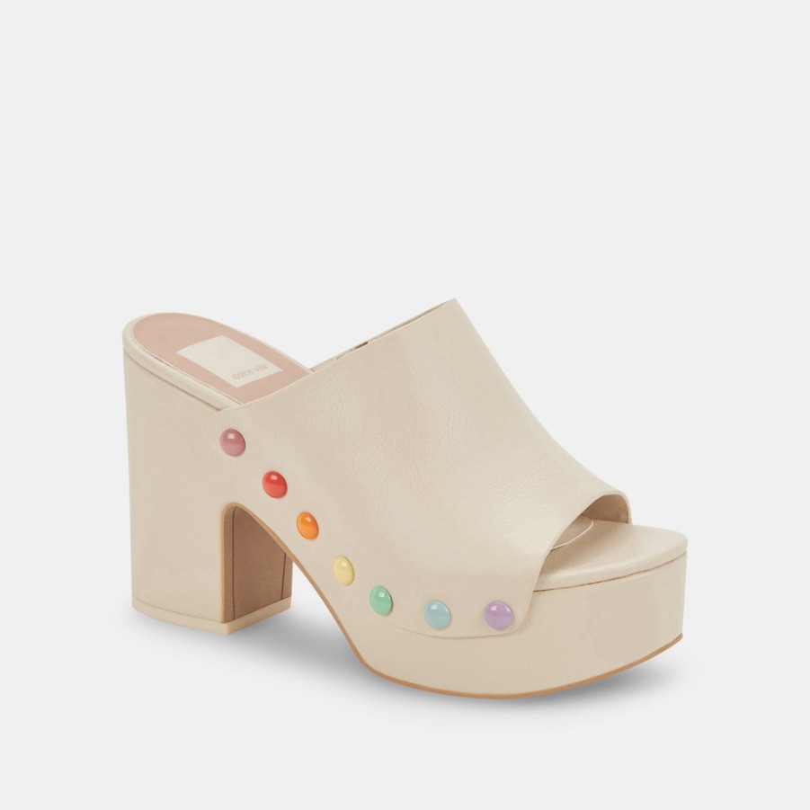 Mules & Clogs DOLCE VITA | Emol Pride Heels Ivory Leather