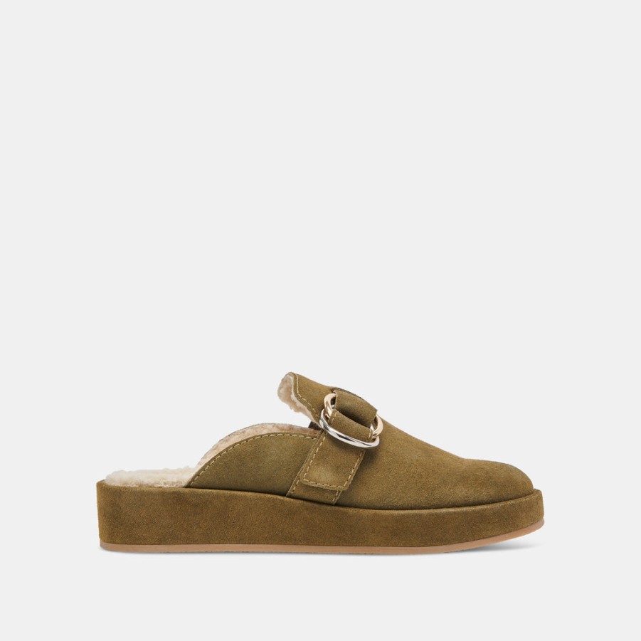 Flats & Loafers DOLCE VITA | Astor Plush Flats Olive Suede