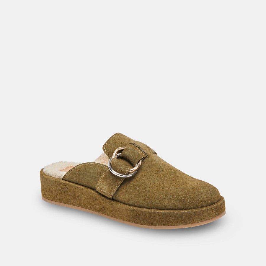 Flats & Loafers DOLCE VITA | Astor Plush Flats Olive Suede