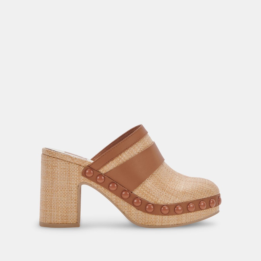 Mules & Clogs DOLCE VITA | Carmac Heels Lt Natural Raffia