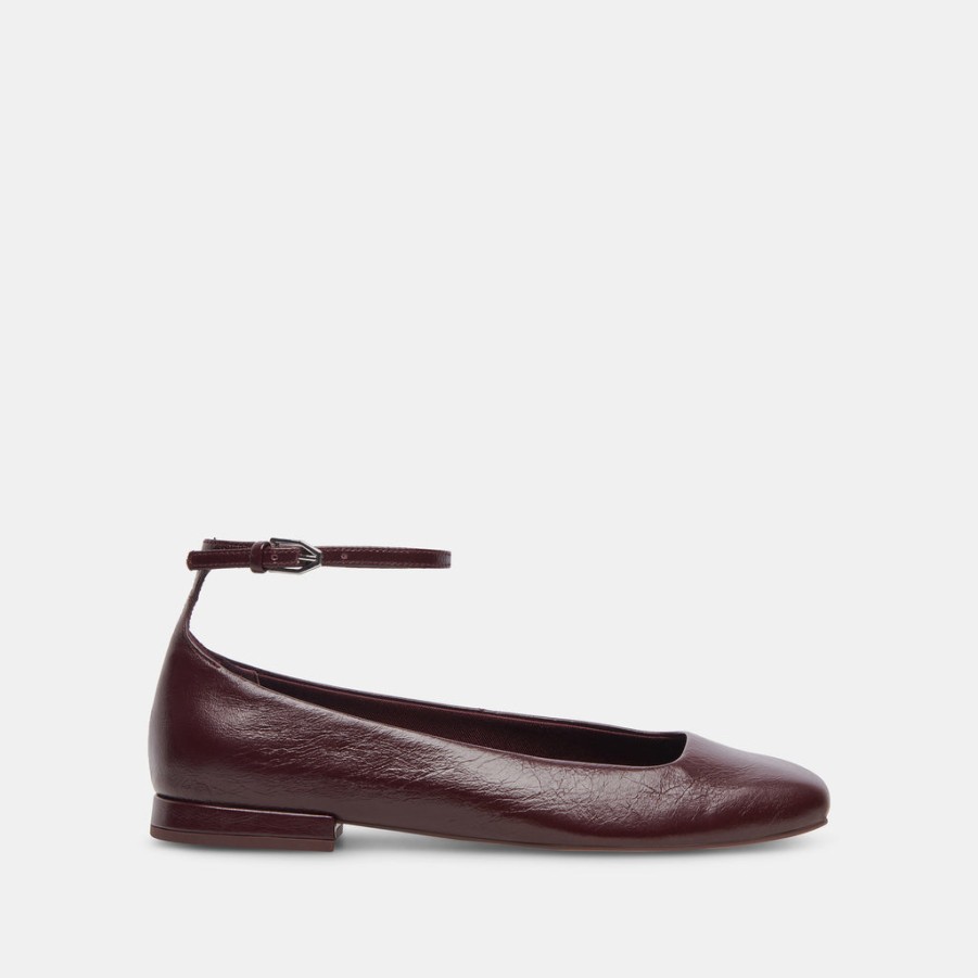 Flats & Loafers DOLCE VITA | Ashya Ballet Flats Wine Crinkle Patent