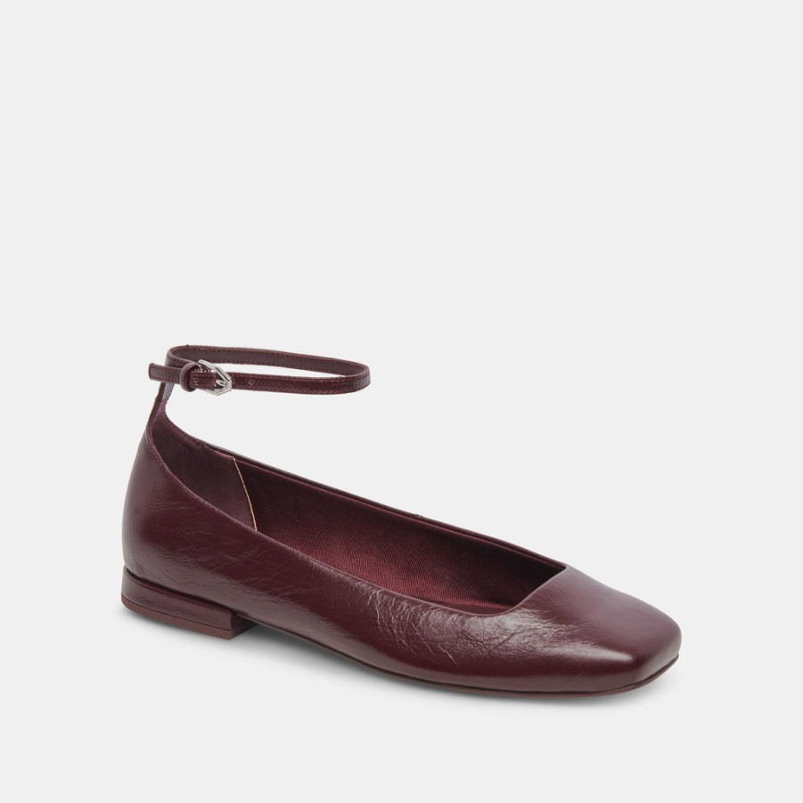 Flats & Loafers DOLCE VITA | Ashya Ballet Flats Wine Crinkle Patent