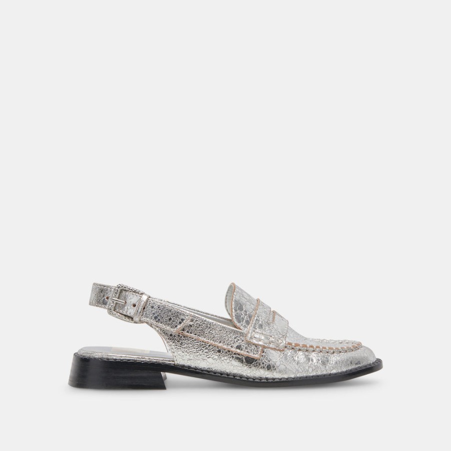 Flats & Loafers DOLCE VITA | Hardi Loafers Silver Crackled Leather