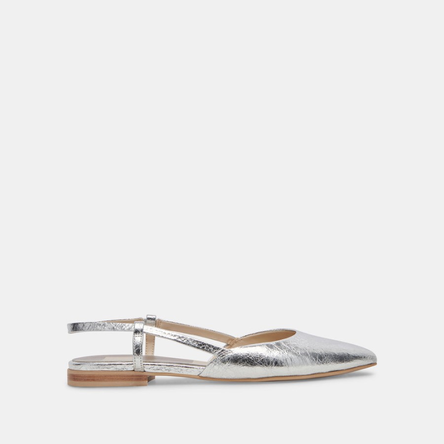 Flats & Loafers DOLCE VITA | Narah Flats Silver Metallic Leather