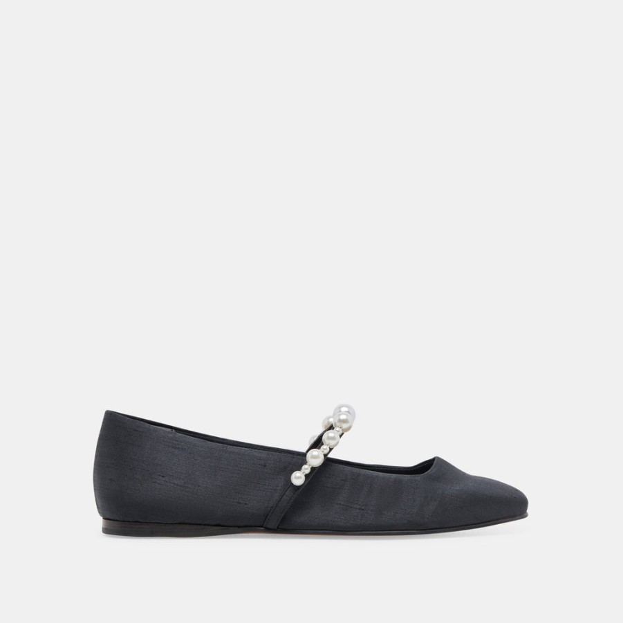 Flats & Loafers DOLCE VITA | Roxana Pearl Ballet Flats Onyx Satin