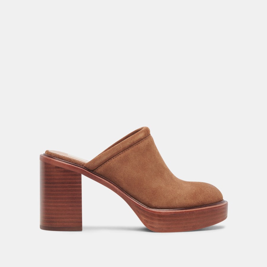 Mules & Clogs DOLCE VITA | Castel Heels Chestnut Suede