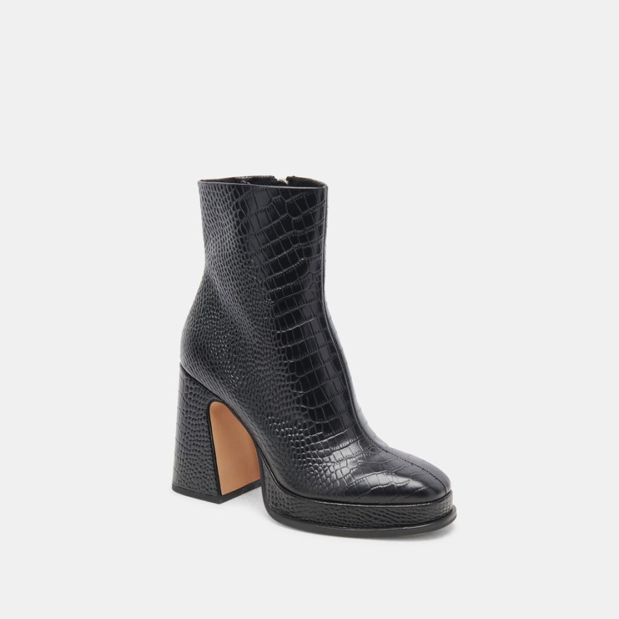 Boots & Booties DOLCE VITA | Lochly Boots Noir Embossed Leather