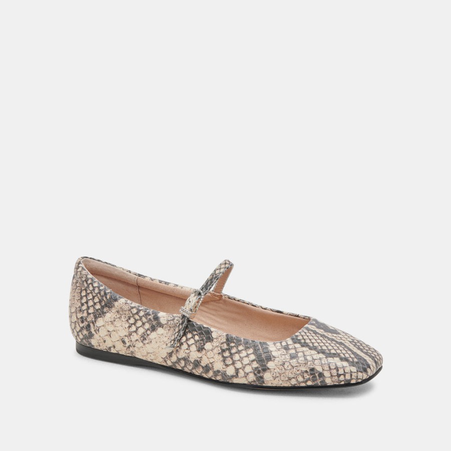 Flats & Loafers DOLCE VITA | Reyes Ballet Flats Black White Snake Embossed