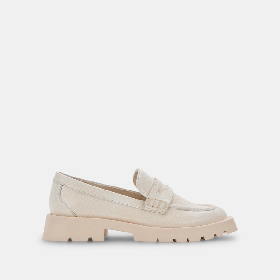 Flats & Loafers DOLCE VITA | Elias Flats Ivory Embossed Leather