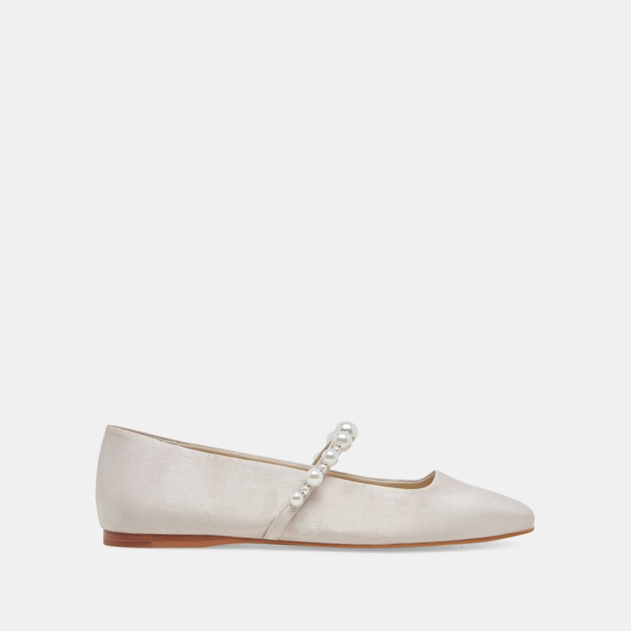 Flats & Loafers DOLCE VITA | Roxana Pearl Ballet Flats Ivory Satin