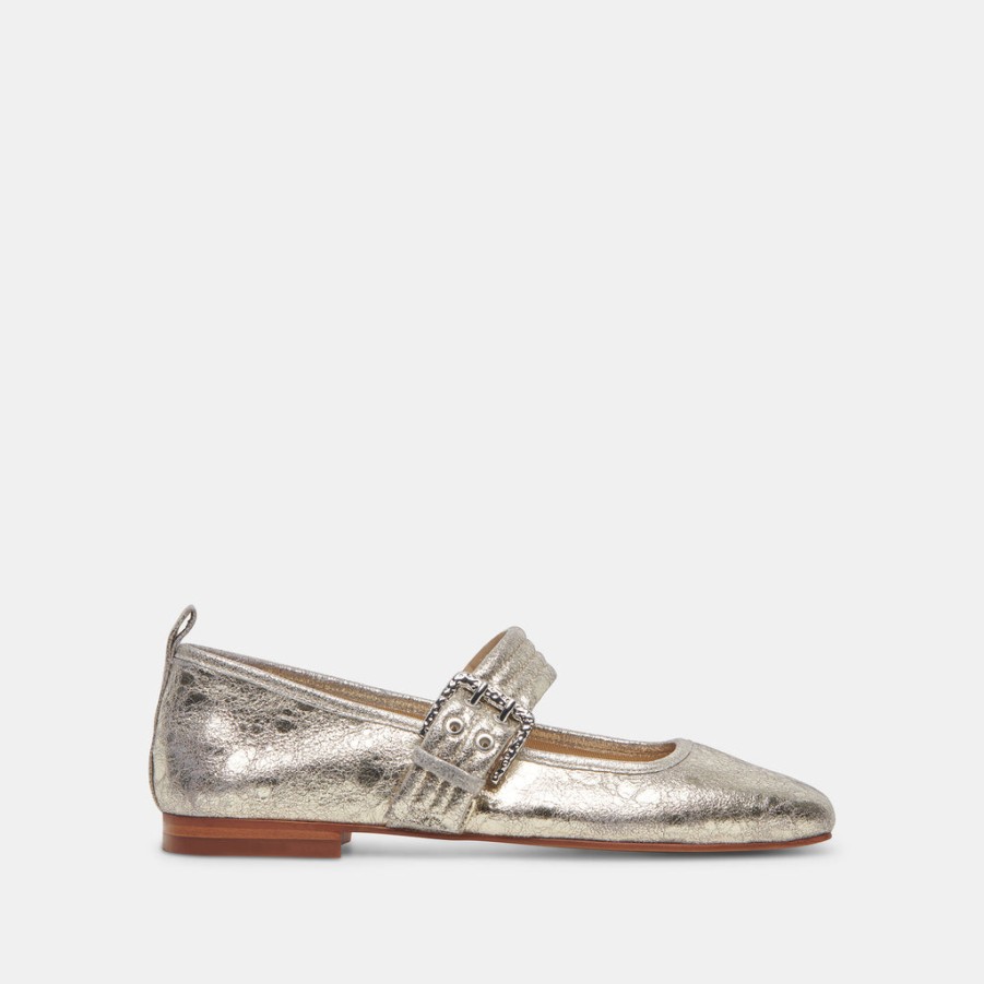 Flats & Loafers DOLCE VITA | Arora Ballet Flats Platinum Distressed Leather