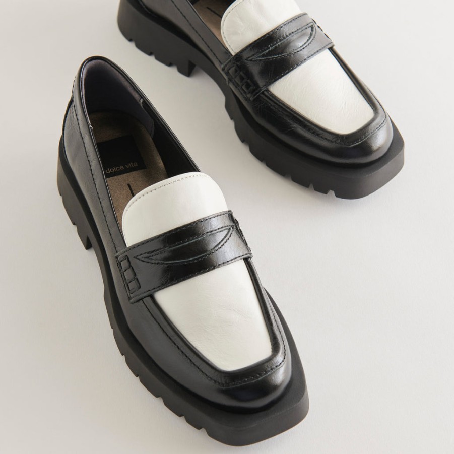 Flats & Loafers DOLCE VITA | Elias Flats Black White Crinkle Patent