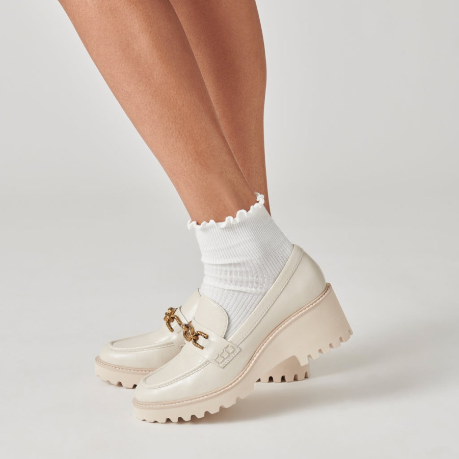 Wedges DOLCE VITA | Harlen Loafers Ivory Crinkle Patent