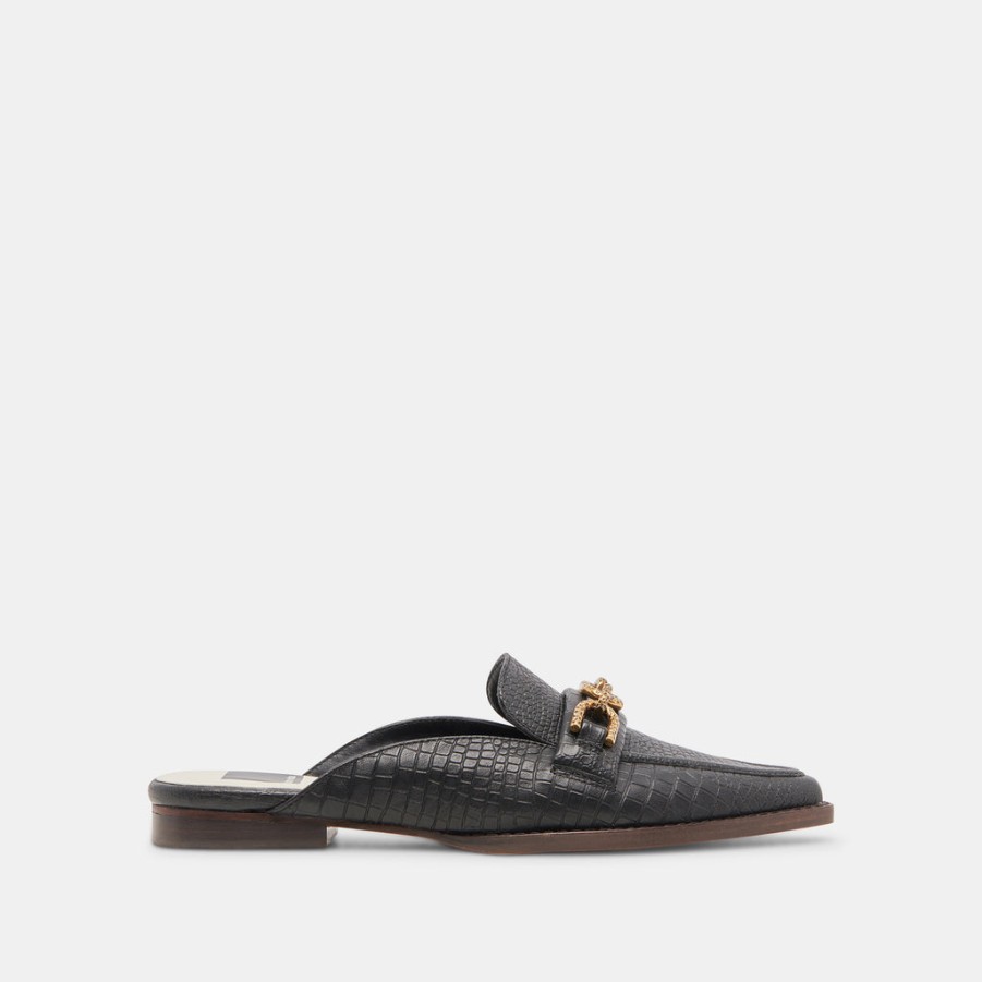 Flats & Loafers DOLCE VITA | Sidon Flats Noir Embossed Leather