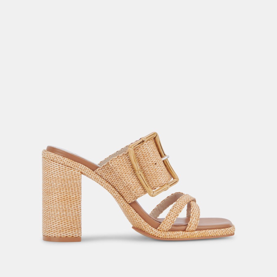 Sandals DOLCE VITA | Onnie Wide Heels Warm Natural Raffia