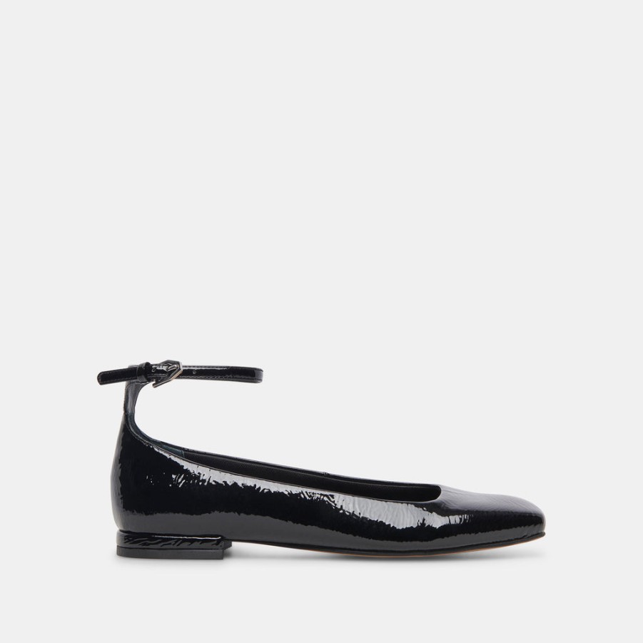 Flats & Loafers DOLCE VITA | Ashya Ballet Flats Midnight Crinkle Patent